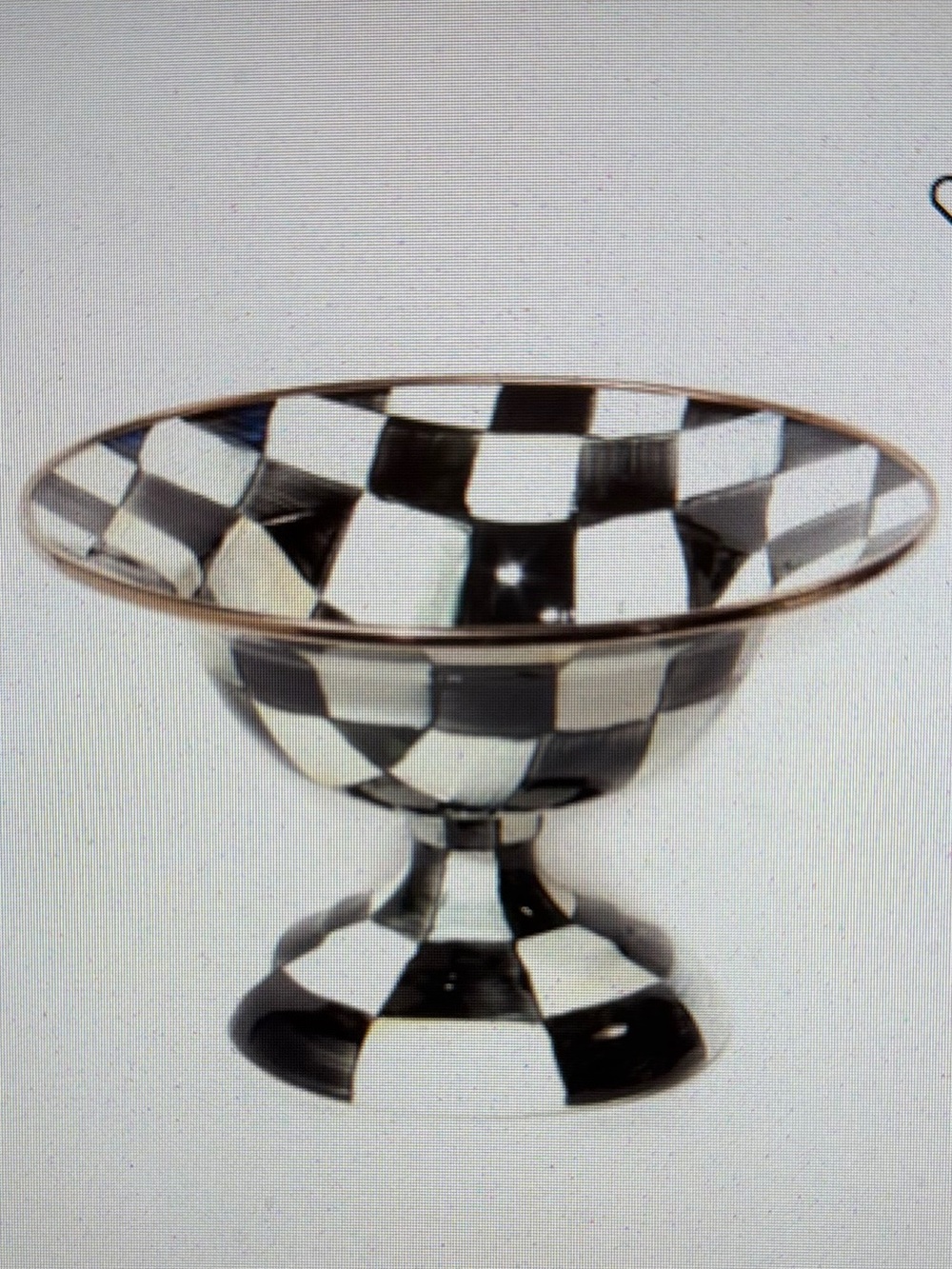 Courtly Check Small Compote - Black and White